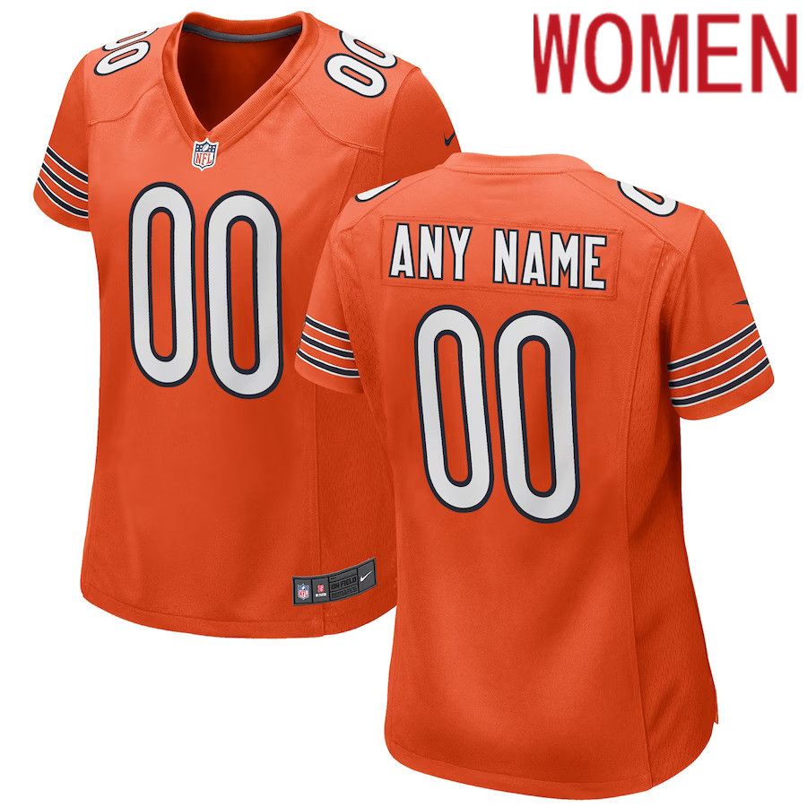 Women Chicago Bears Orange Alternate Nike Custom Game NFL Jersey